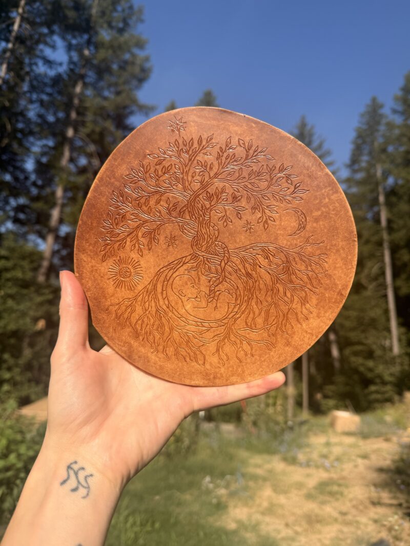 10”x10” Round clay dish/plate/wall hanging/altar piece glazed with breastmilk